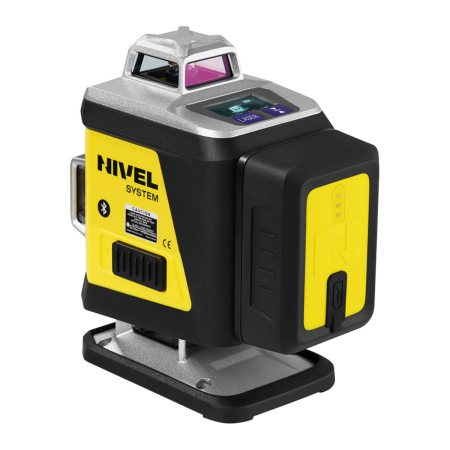 Nivel System CL4V LCD + statyw SJJ-M1 EX + czujnik CLS-5 – laser krzyżowy fioletowy 4 × 360° 4D OLED Bluetooth